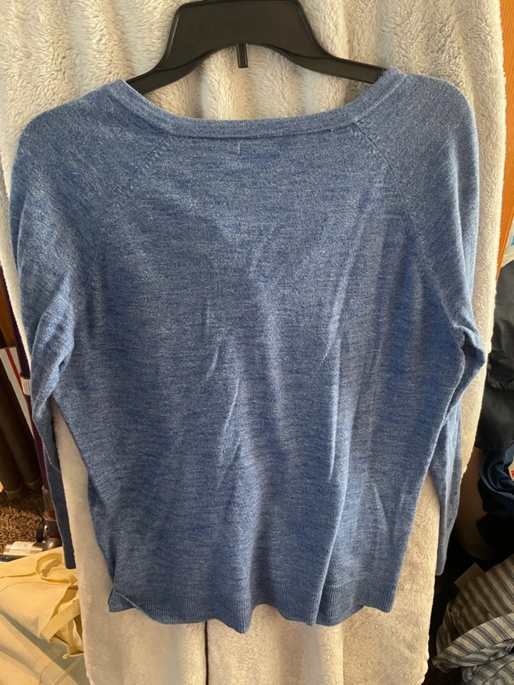 Merona Women's Lightweight Blue Button-Front Cardigan - Picture 4 of 4